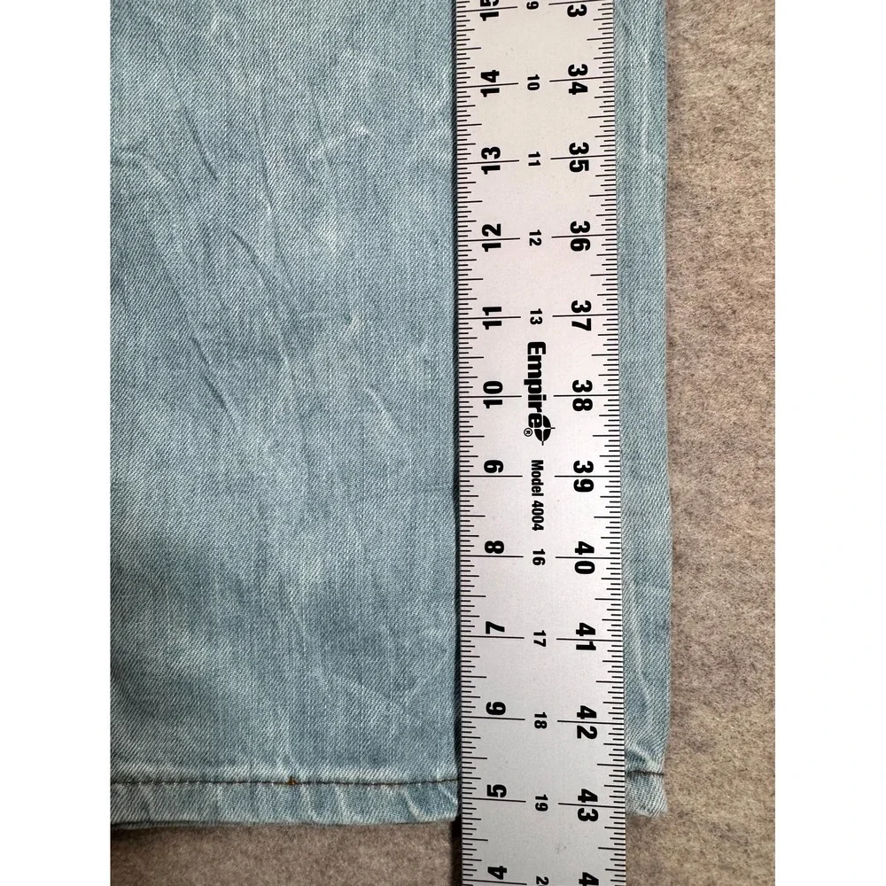 Levi's 501 Jeans Mens 36x34 Light Blue Denim Distressed Straight Leg Button Fly